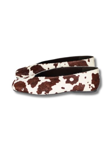 Bailarina de piel patrón grabado color marrón