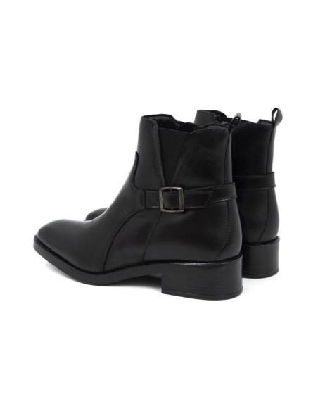 Black leather women's boots