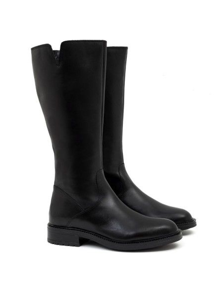 Black leather Women's high boots