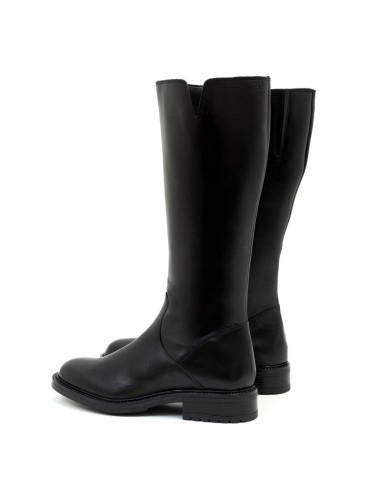 Botas de mujer de piel liso color negro