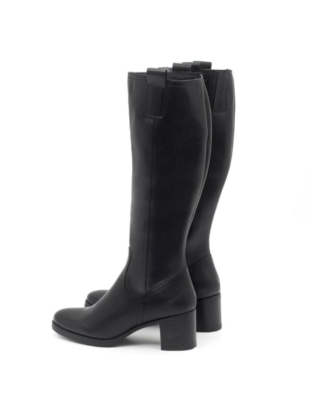 Botas de mujer de piel liso color negro