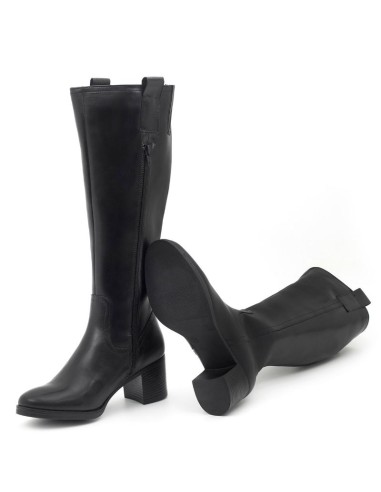 Black leather Women's high boots