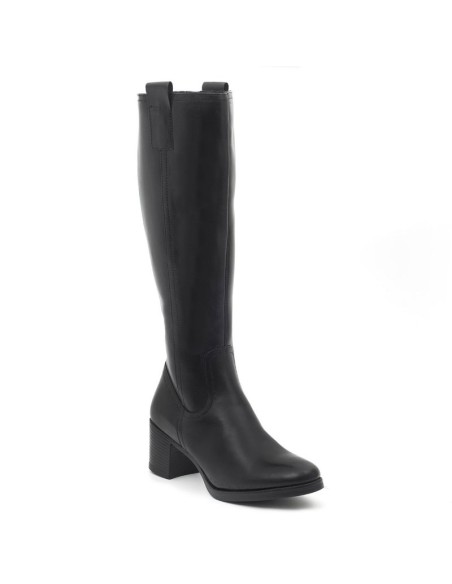 Black leather Women's high boots