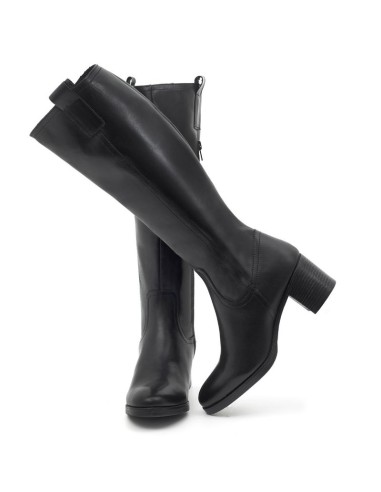 Black leather Women's high boots