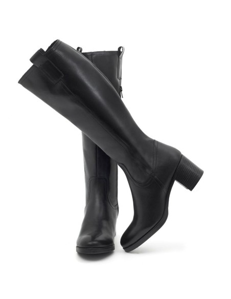 bottes femme de peau le noir W-FIANA-BLACK