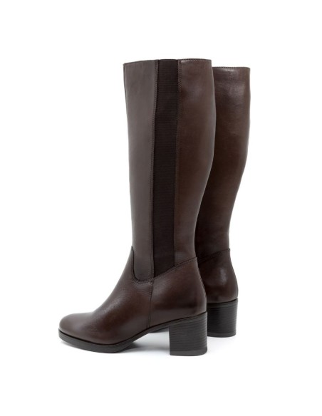 Brown leather Women's high boots