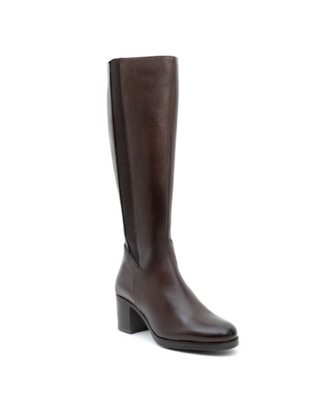 Brown leather Women's high boots