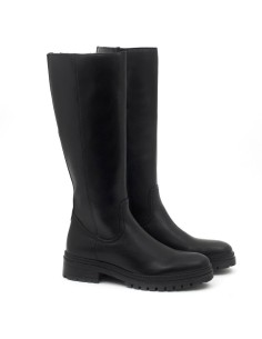 Botas de mujer de piel liso color negro