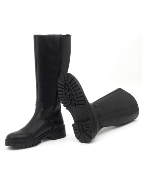 Botas de mujer de piel liso color negro