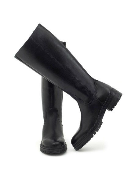 Black leather Women's high boots