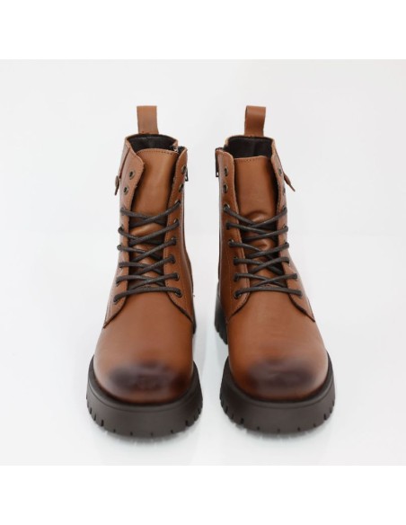 Botas de mujer de piel difuminado color cuero