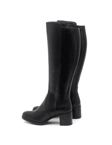 Botas de mujer de piel liso color negro