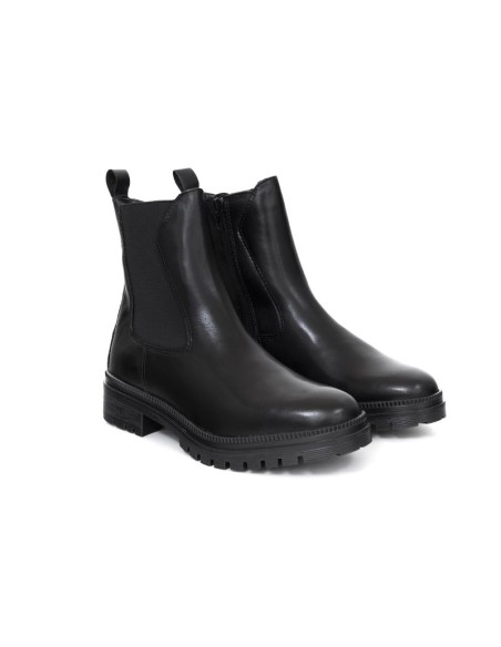 Black leather women's boots
