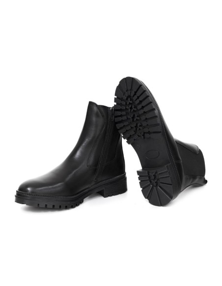 Black leather women's boots