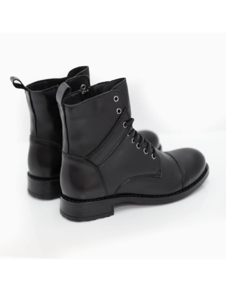 Black leather women's boots