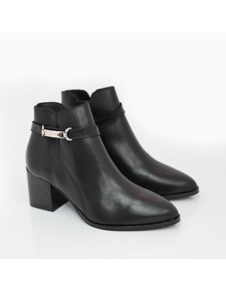 Black leather women's boots