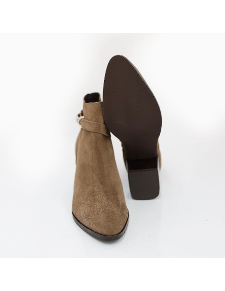 Brown leather women's boots