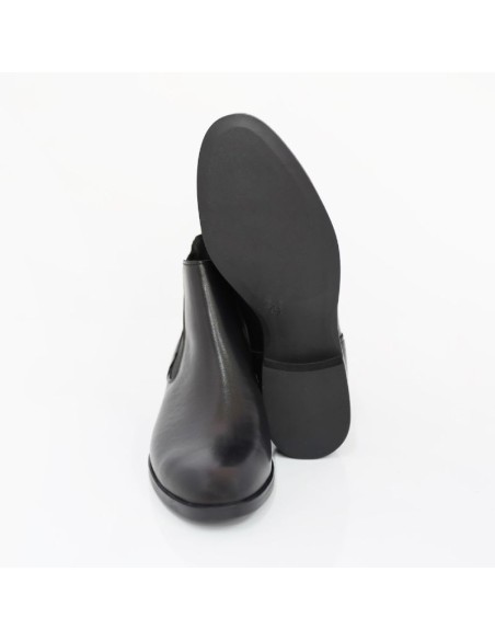 bottines femme de peau le noir W-MIFER-NEGRO