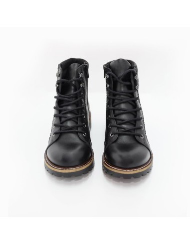 Black leather women's boots