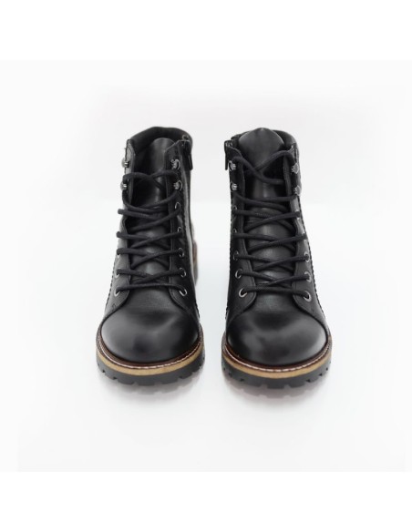 Black leather women's boots