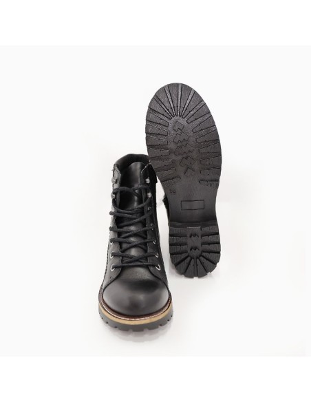 bottines femme de peau le noir W-MOIRI-BLACK