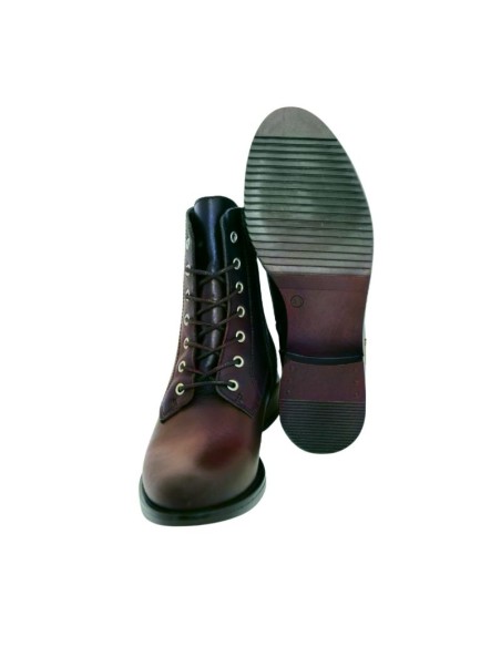 Botas de mujer de piel difuminado color cuero