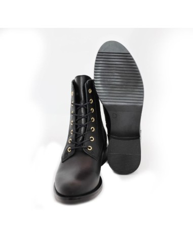 Botas de mujer de piel difuminado color negro