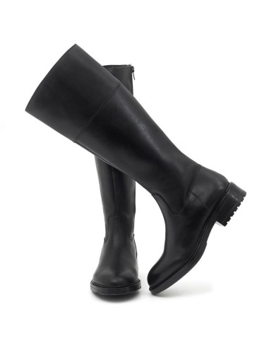 Botas de mujer de piel liso color negro