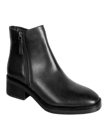 Botines de mujer de piel liso color negro