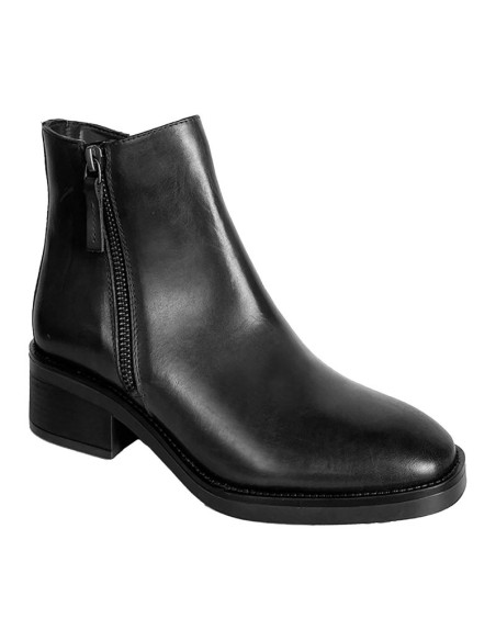 Botines de mujer de piel liso color negro