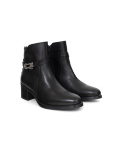 Black leather women's boots