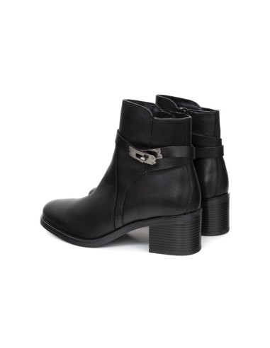 Black leather women's boots