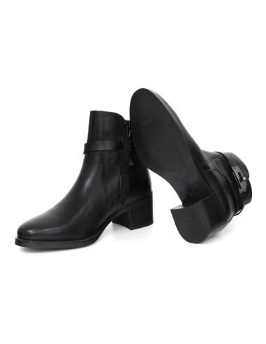 Black leather women's boots