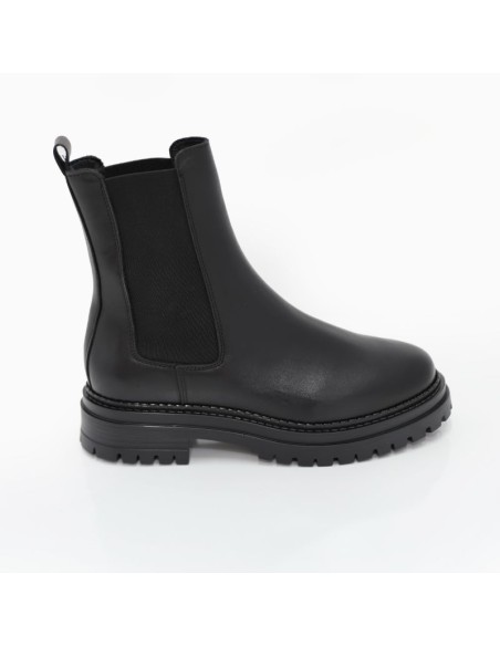 Black leather Women's high boots