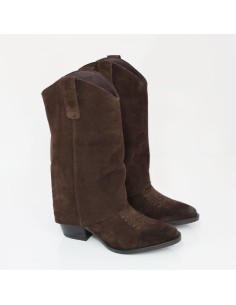 Brown suede Women's high boots