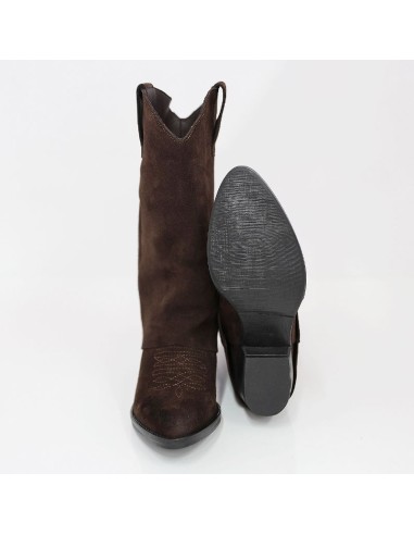 Botas de mujer de ante con maría color marrón