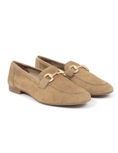 Light Brown suede women's moccasins