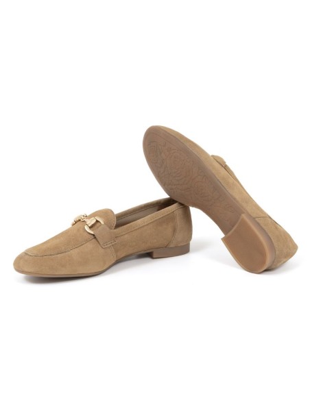 Light Brown suede women's moccasins