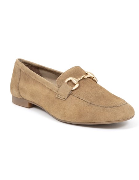 Light Brown suede women's moccasins