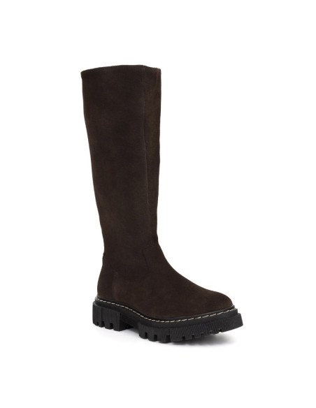 Brown suede Women's high boots