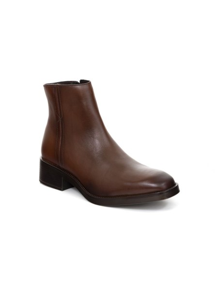 Brown leather women's boots