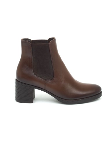 Brown leather women's boots