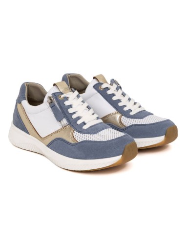 Deportivo de mujer de ante con cremallera color azul