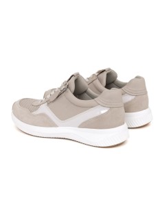 Deportivo de mujer de ante con cremallera color beige 2