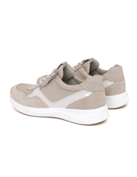 Deportivo de mujer de ante con cremallera color beige