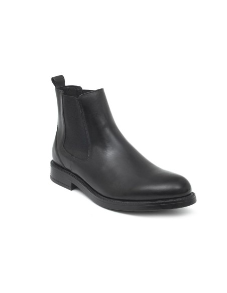 Black leather chelsea boots