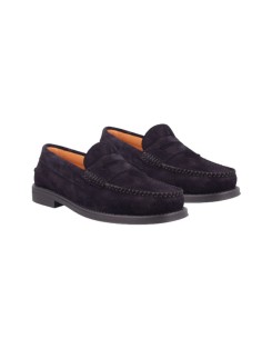 Mocasín de ante con antifaz color azul