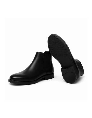 Black leather chelsea boots