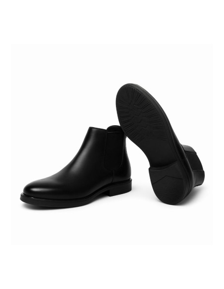 Black leather chelsea boots