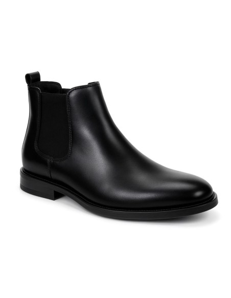 Black leather chelsea boots